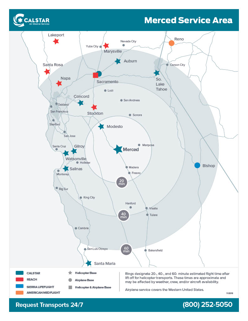 >CALSTAR Air Medical Services Areas Served